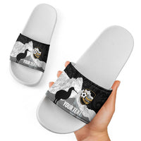 New Zealand South Island Football Custom Slide Sandals Aoraki Mount Cook With Kiwi Maori Pattern