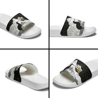 New Zealand South Island Football Custom Slide Sandals Aoraki Mount Cook With Kiwi Maori Pattern