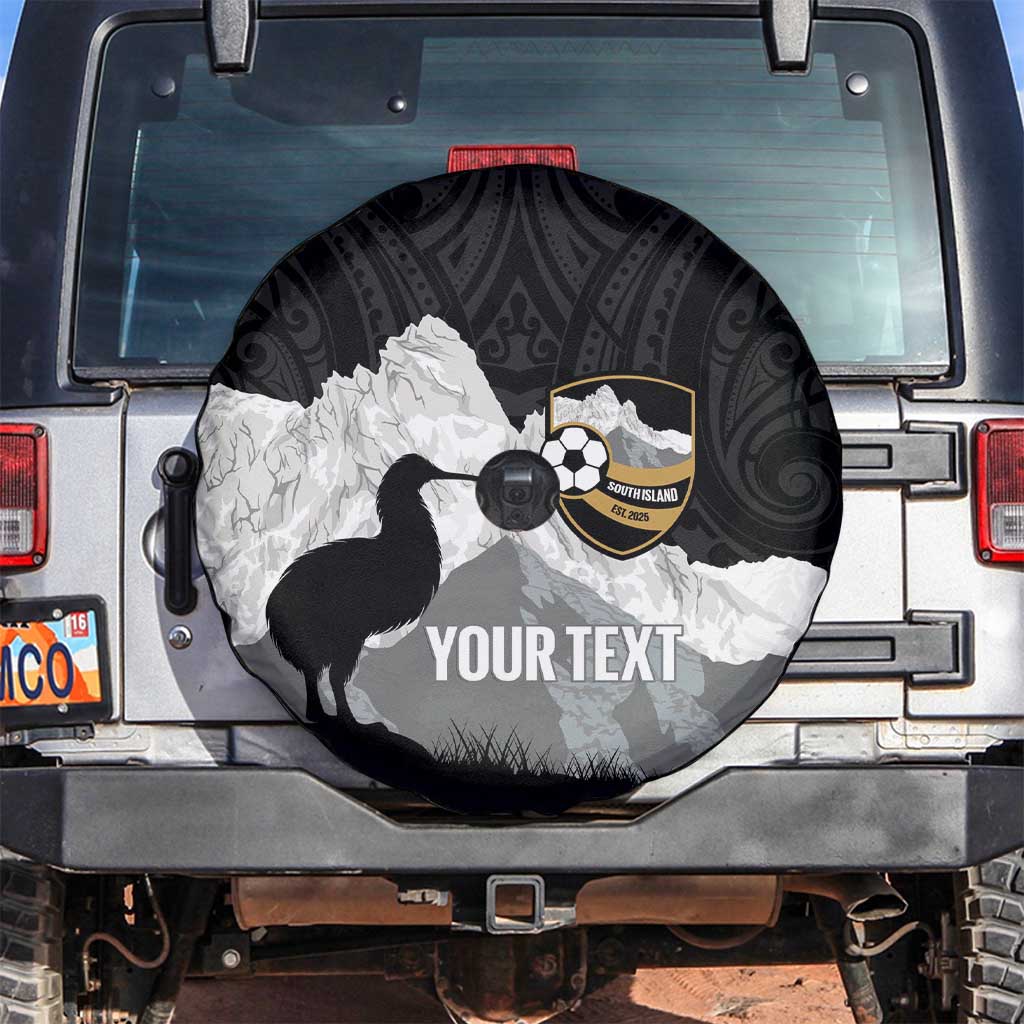New Zealand South Island Football Custom Spare Tire Cover Aoraki Mount Cook With Kiwi Maori Pattern