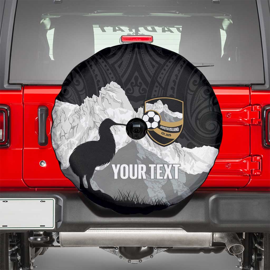 New Zealand South Island Football Custom Spare Tire Cover Aoraki Mount Cook With Kiwi Maori Pattern