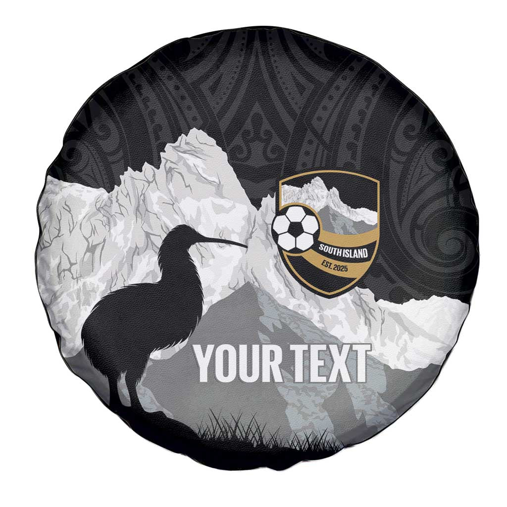 New Zealand South Island Football Custom Spare Tire Cover Aoraki Mount Cook With Kiwi Maori Pattern