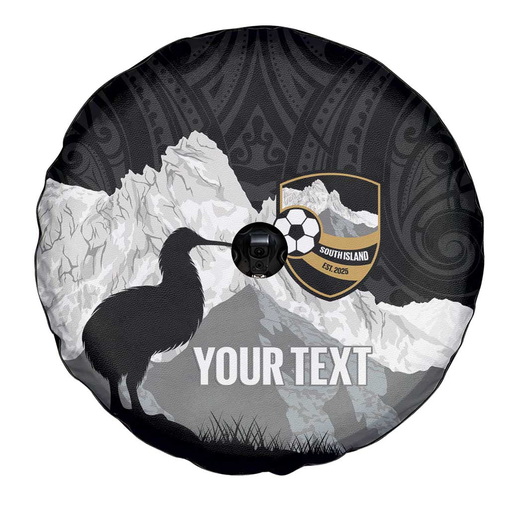 New Zealand South Island Football Custom Spare Tire Cover Aoraki Mount Cook With Kiwi Maori Pattern