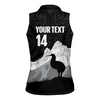 New Zealand South Island Football Custom Women Sleeveless Polo Shirt Aoraki Mount Cook With Kiwi Maori Pattern