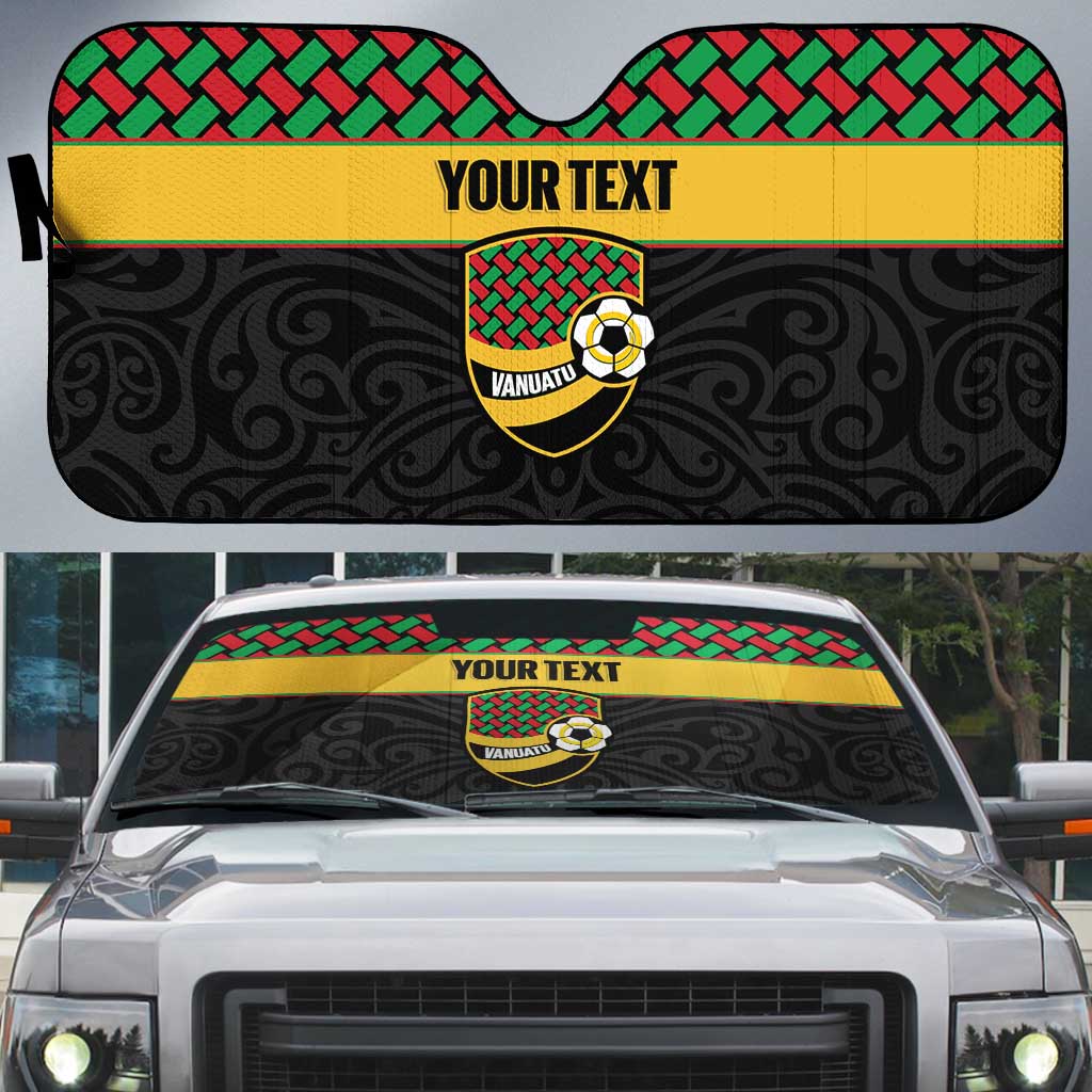 Vanuatu Football Custom Auto Sun Shade Go Chiefs Basket-weave Pattern