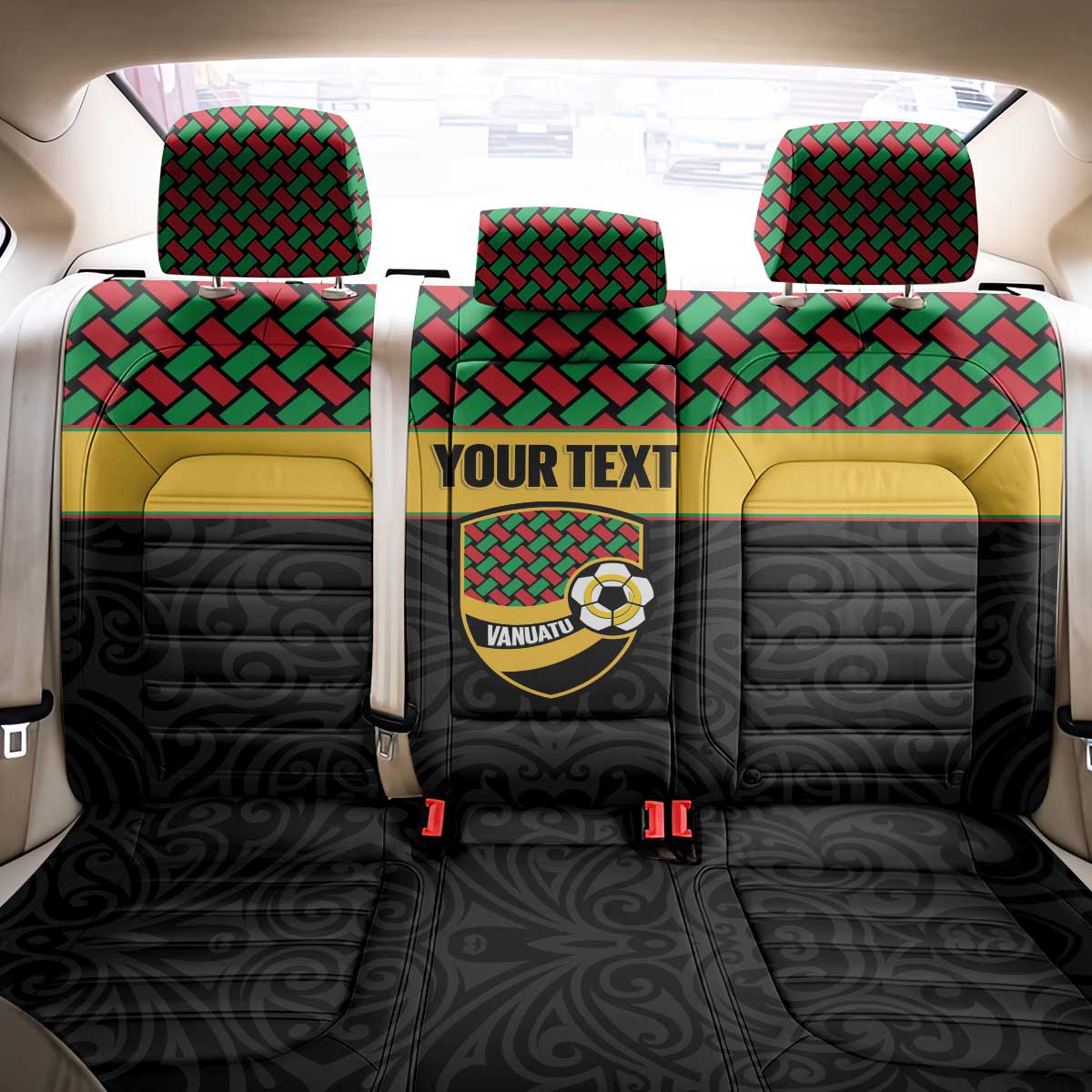 Vanuatu Football Custom Back Car Seat Cover Go Chiefs Basket-weave Pattern