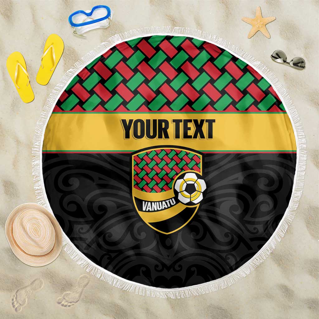 Vanuatu Football Custom Beach Blanket Go Chiefs Basket-weave Pattern
