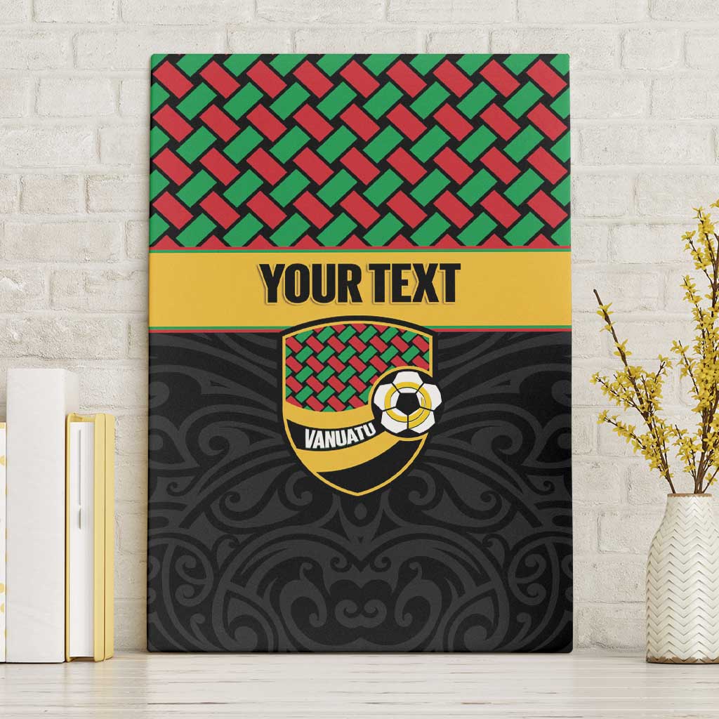 Vanuatu Football Custom Canvas Wall Art Go Chiefs Basket-weave Pattern LT14 Without Frame Black - Polynesian Pride