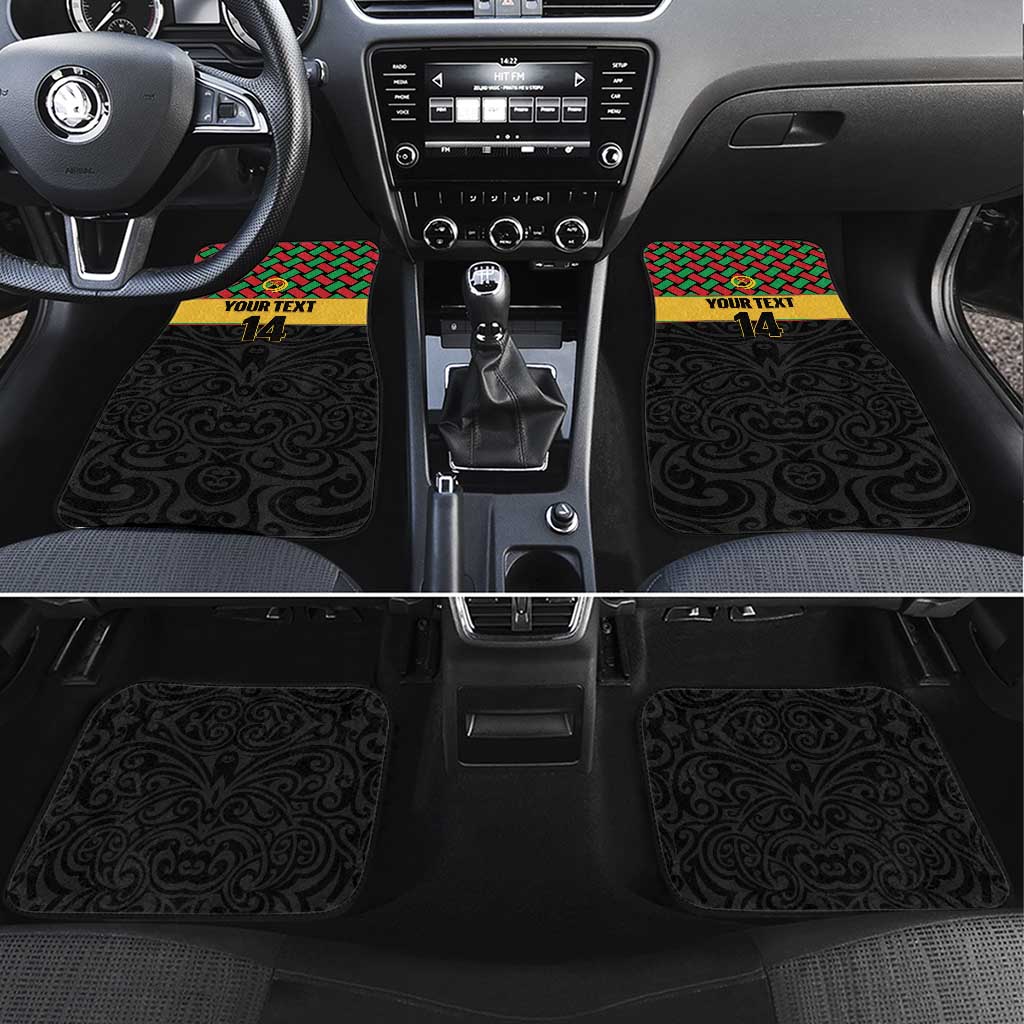 Vanuatu Football Custom Car Mats Go Chiefs Basket-weave Pattern LT14 Set 4pcs Black - Polynesian Pride