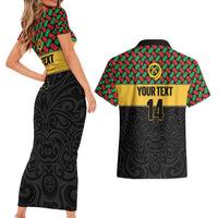Vanuatu Football Custom Couples Matching Short Sleeve Bodycon Dress and Hawaiian Shirt Go Chiefs Basket-weave Pattern