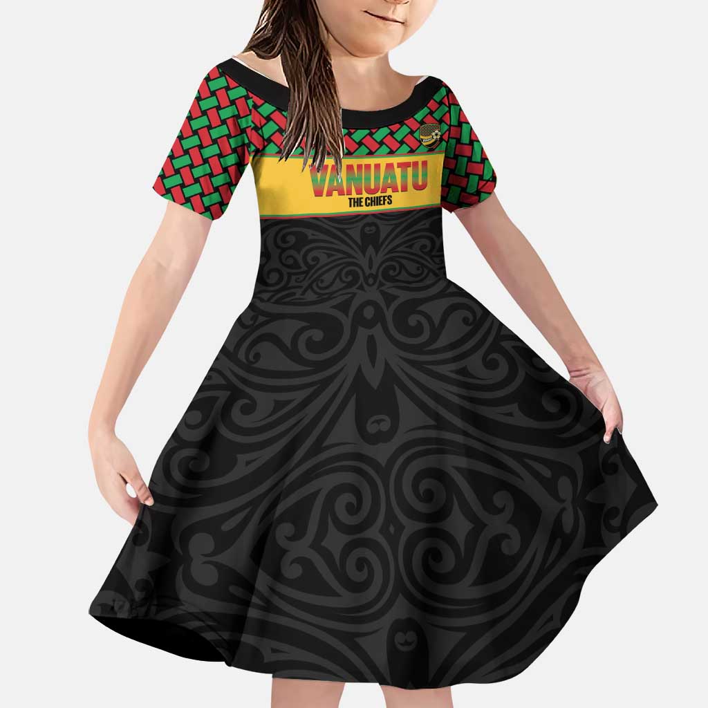 Vanuatu Football Custom Family Matching Short Sleeve Bodycon Dress and Hawaiian Shirt Go Chiefs Basket-weave Pattern