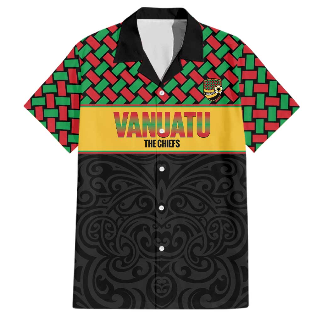 Vanuatu Football Custom Family Matching Short Sleeve Bodycon Dress and Hawaiian Shirt Go Chiefs Basket-weave Pattern