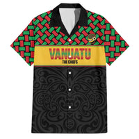 Vanuatu Football Custom Family Matching Short Sleeve Bodycon Dress and Hawaiian Shirt Go Chiefs Basket-weave Pattern
