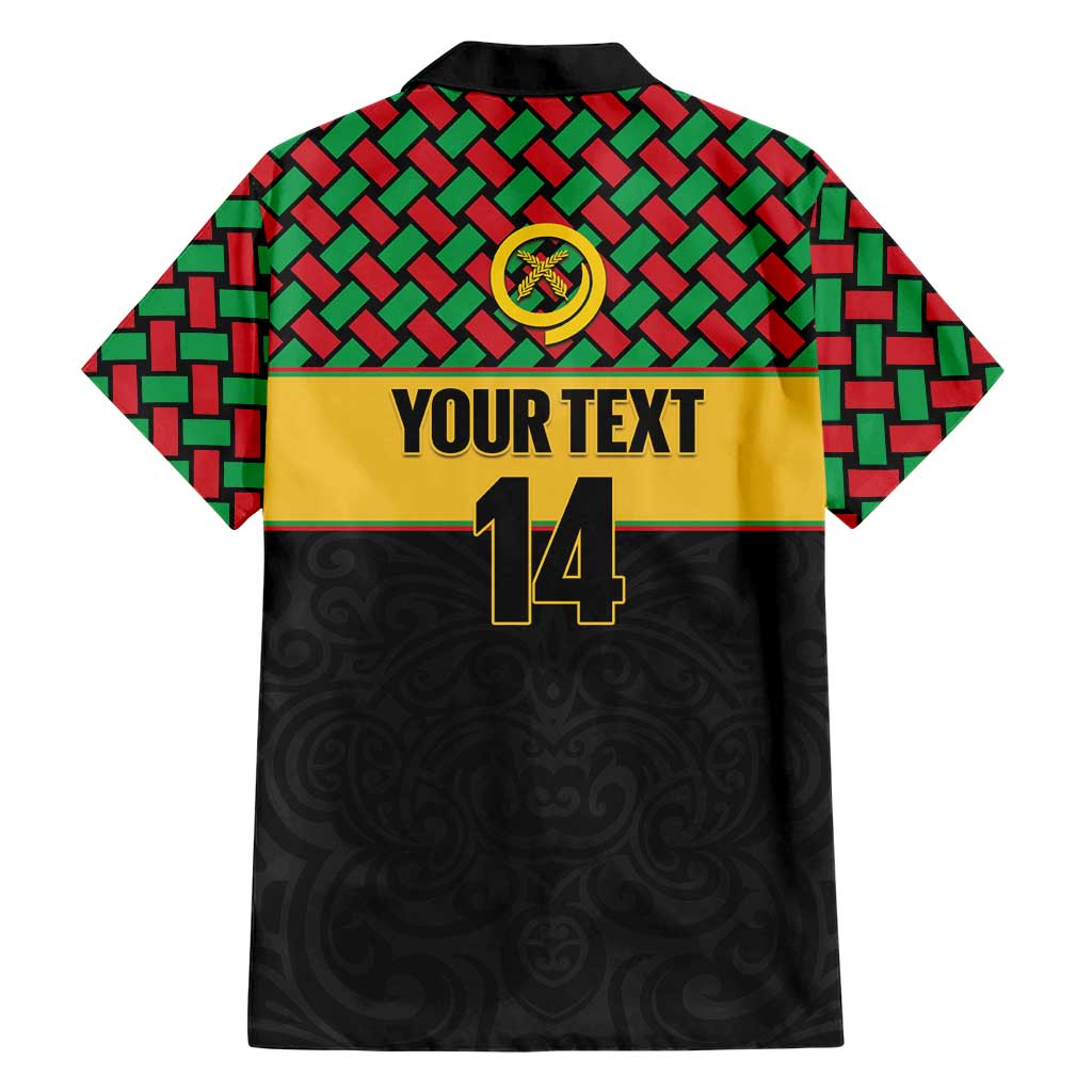 Vanuatu Football Custom Family Matching Short Sleeve Bodycon Dress and Hawaiian Shirt Go Chiefs Basket-weave Pattern