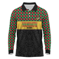Vanuatu Football Custom Long Sleeve Polo Shirt Go Chiefs Basket-weave Pattern