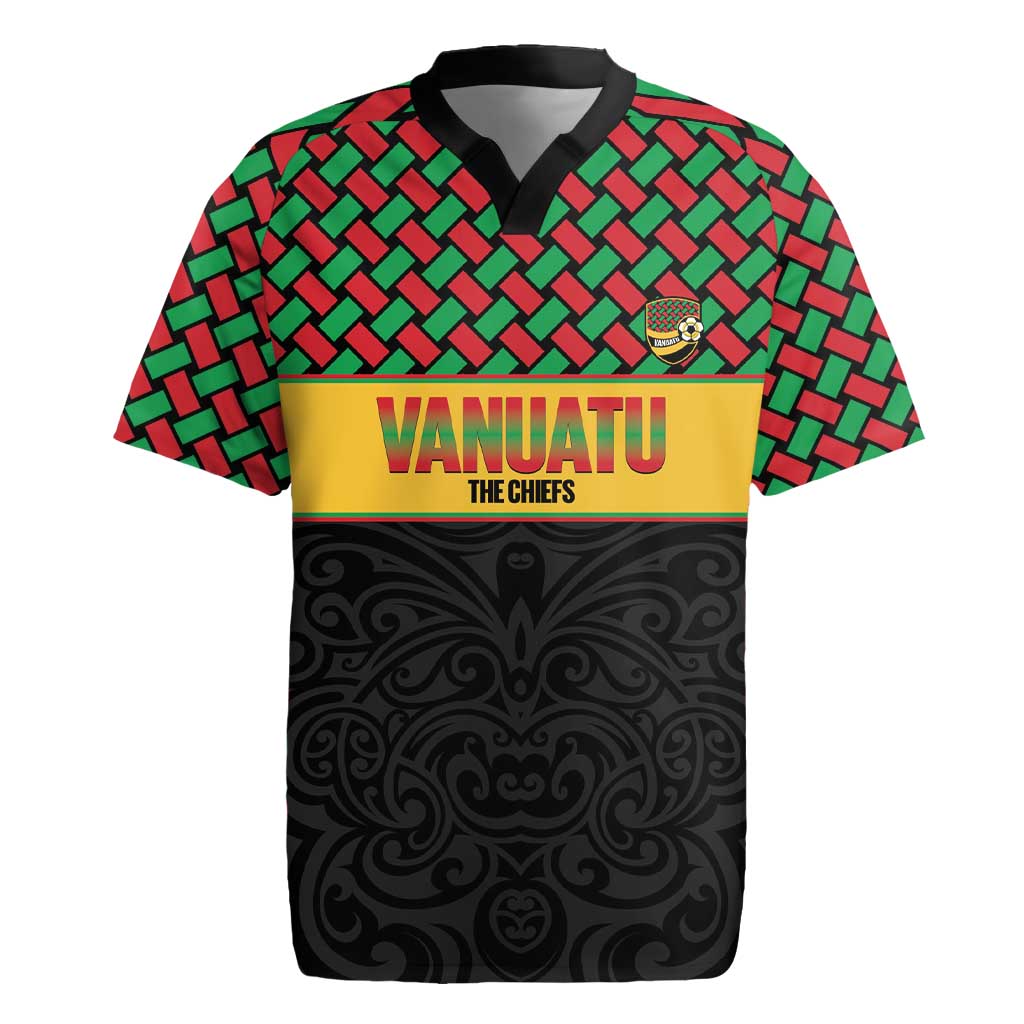 Vanuatu Football Custom Rugby Jersey Go Chiefs Basket-weave Pattern LT14 Black - Polynesian Pride