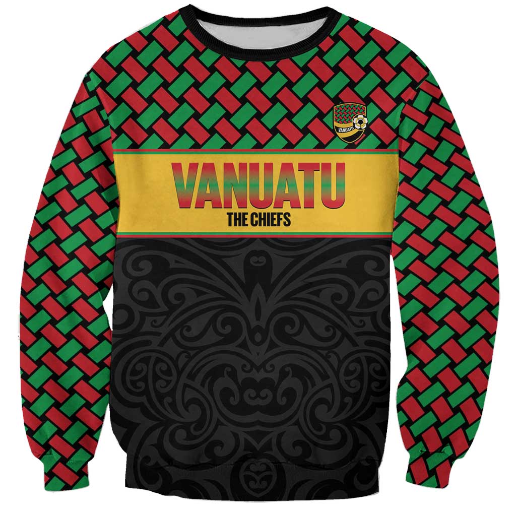 Vanuatu Football Custom Sweatshirt Go Chiefs Basket-weave Pattern LT14 Unisex Black - Polynesian Pride