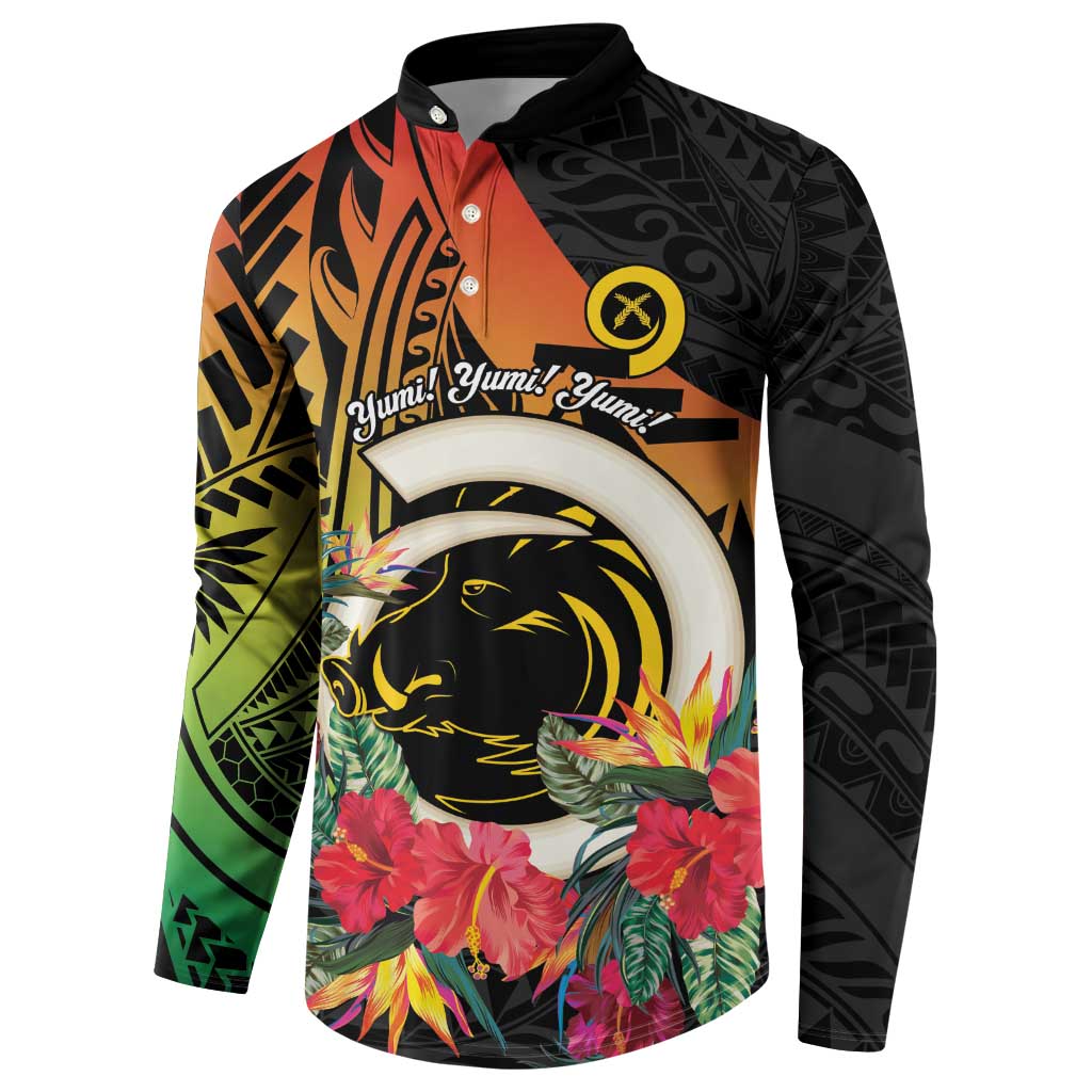 Vanuatu Boar Tusk Yumi Yumi Yumi Button Sweatshirt Independens Dei Long God Yumi Stanap