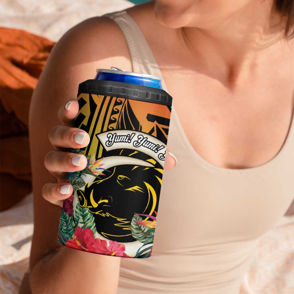Vanuatu Boar Tusk Yumi Yumi Yumi 4 in 1 Can Cooler Tumbler Independens Dei Long God Yumi Stanap