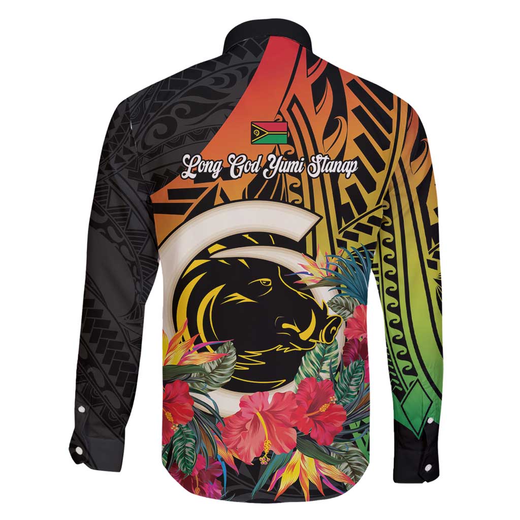 Vanuatu Boar Tusk Yumi Yumi Yumi Family Matching Off Shoulder Short Dress and Hawaiian Shirt Independens Dei Long God Yumi Stanap