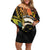 Vanuatu Boar Tusk Yumi Yumi Yumi Family Matching Off Shoulder Short Dress and Hawaiian Shirt Independens Dei Long God Yumi Stanap