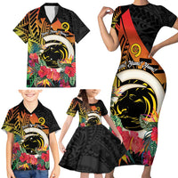 Vanuatu Boar Tusk Yumi Yumi Yumi Family Matching Short Sleeve Bodycon Dress and Hawaiian Shirt Independens Dei Long God Yumi Stanap