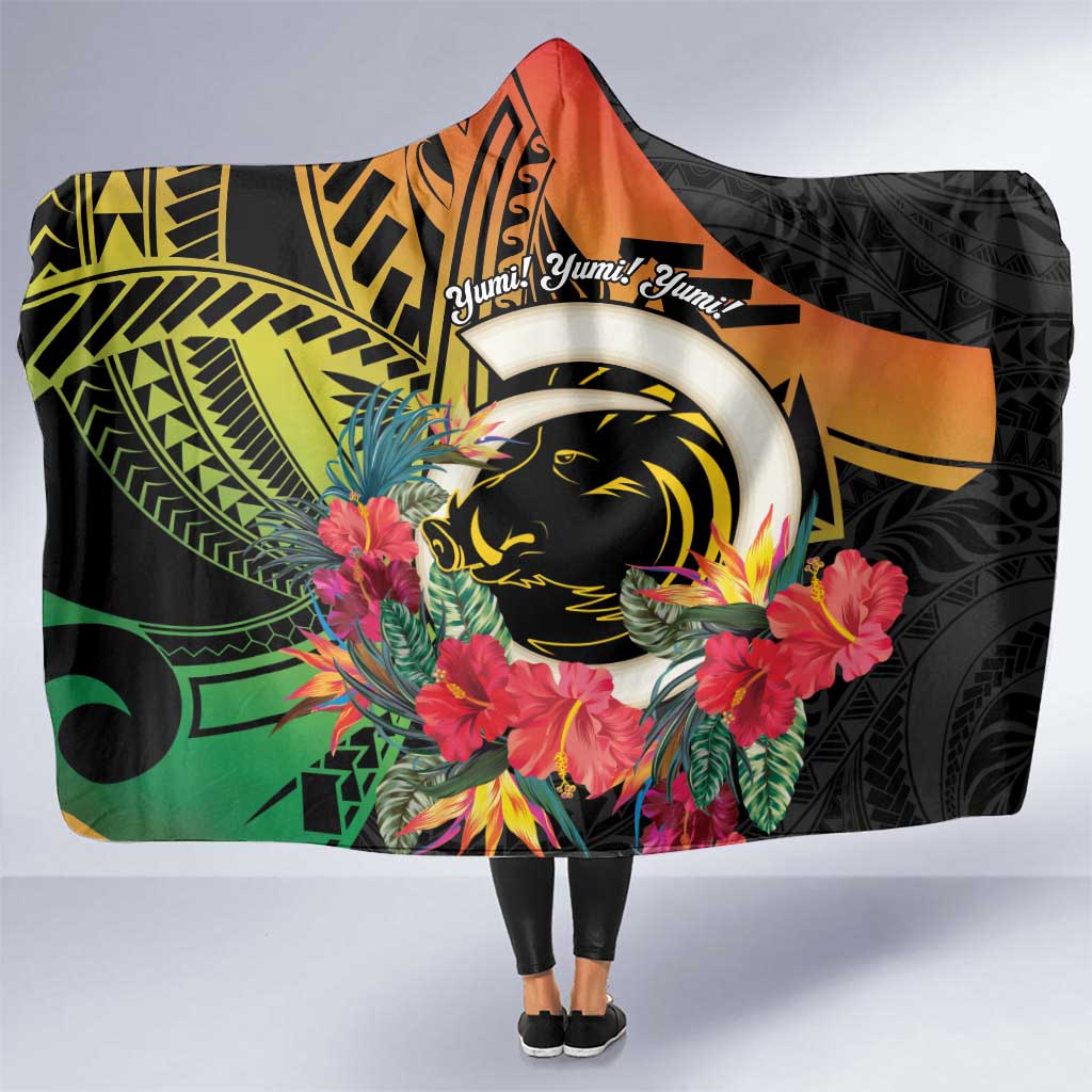 Vanuatu Boar Tusk Yumi Yumi Yumi Hooded Blanket Independens Dei Long God Yumi Stanap