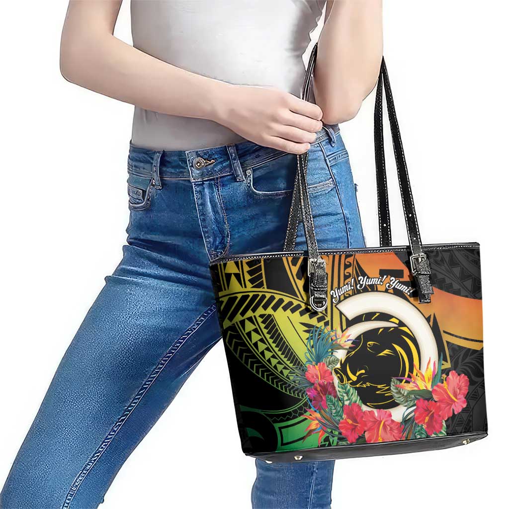 Vanuatu Boar Tusk Yumi Yumi Yumi Leather Tote Bag Independens Dei Long God Yumi Stanap
