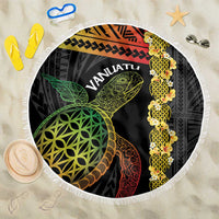 Vanuatu Sand Drawing Turtle Beach Blanket Happy Independence Day