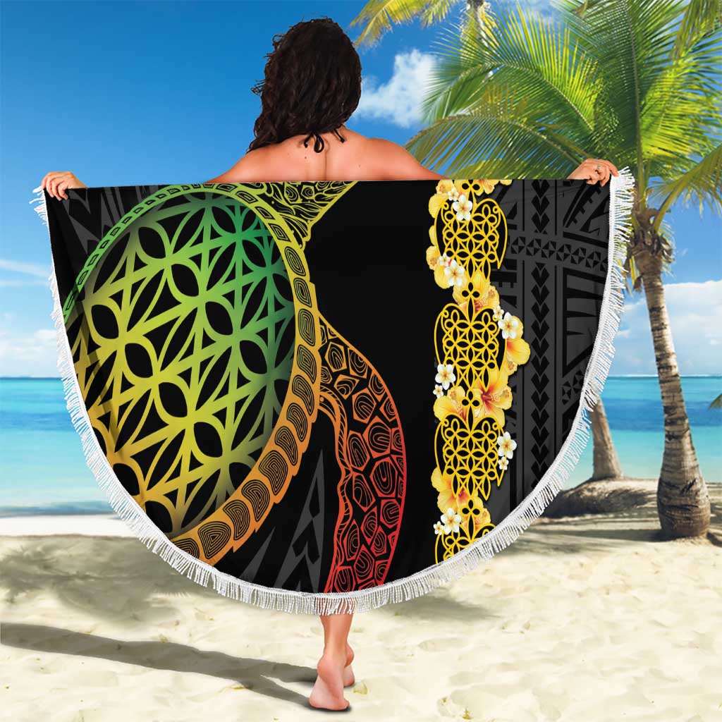 Vanuatu Sand Drawing Turtle Beach Blanket Happy Independence Day