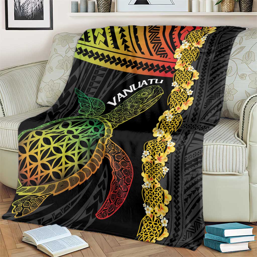 Vanuatu Sand Drawing Turtle Blanket Happy Independence Day