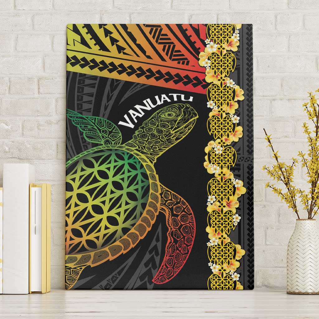 Vanuatu Sand Drawing Turtle Canvas Wall Art Happy Independence Day