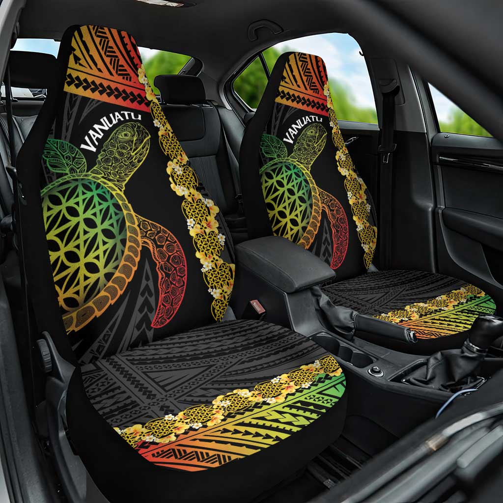 Vanuatu Sand Drawing Turtle Car Seat Cover Happy Independence Day