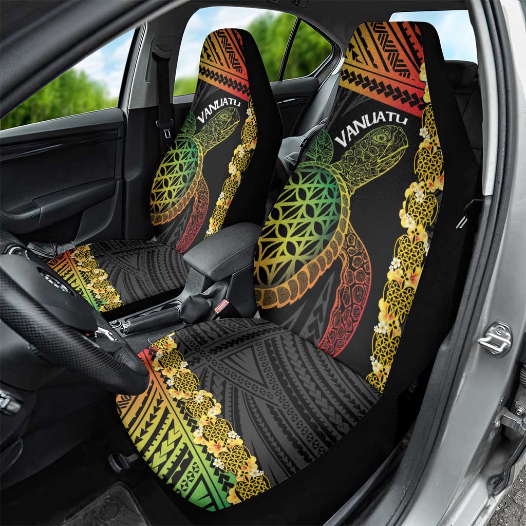 Vanuatu Sand Drawing Turtle Car Seat Cover Happy Independence Day