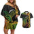 Vanuatu Sand Drawing Turtle Couples Matching Off Shoulder Short Dress and Hawaiian Shirt Happy Independence Day