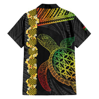 Vanuatu Sand Drawing Turtle Family Matching Long Sleeve Bodycon Dress and Hawaiian Shirt Happy Independence Day
