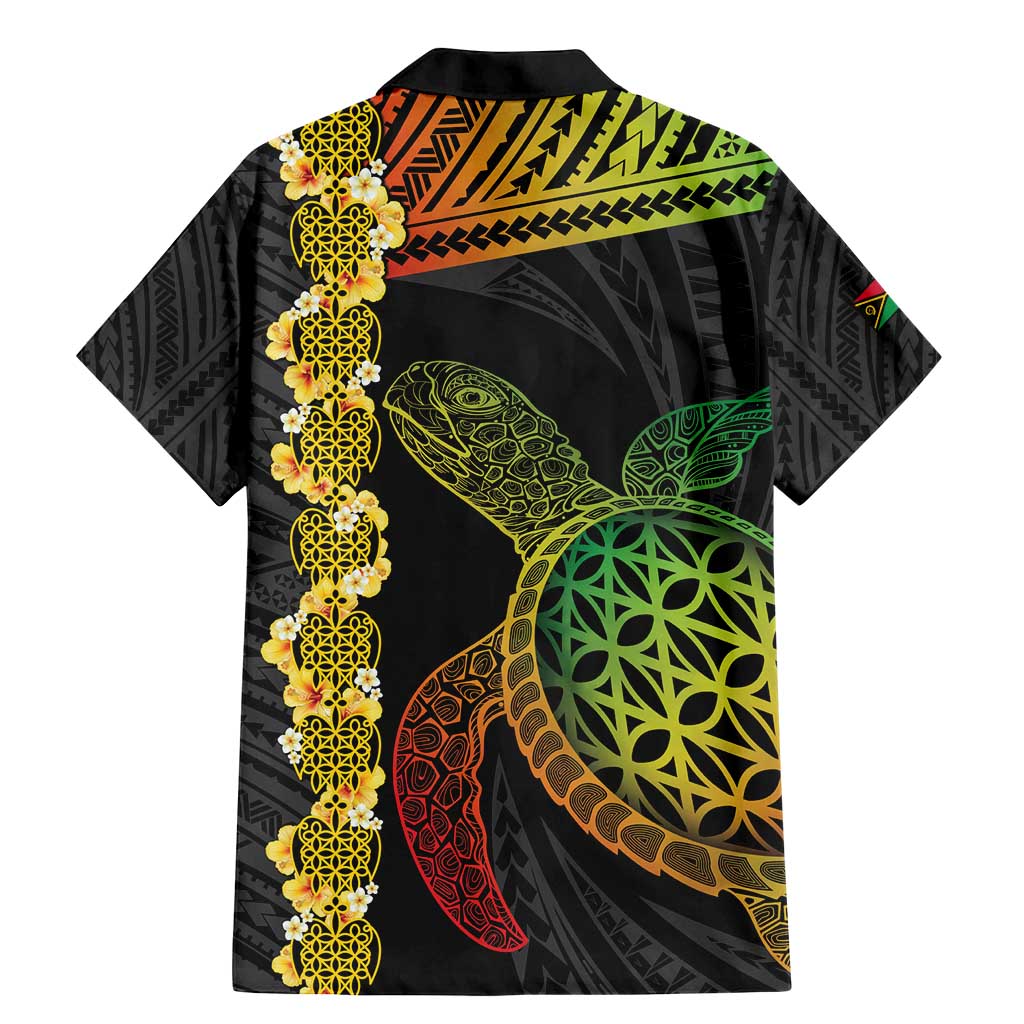 Vanuatu Sand Drawing Turtle Family Matching Mermaid Dress and Hawaiian Shirt Happy Independence Day