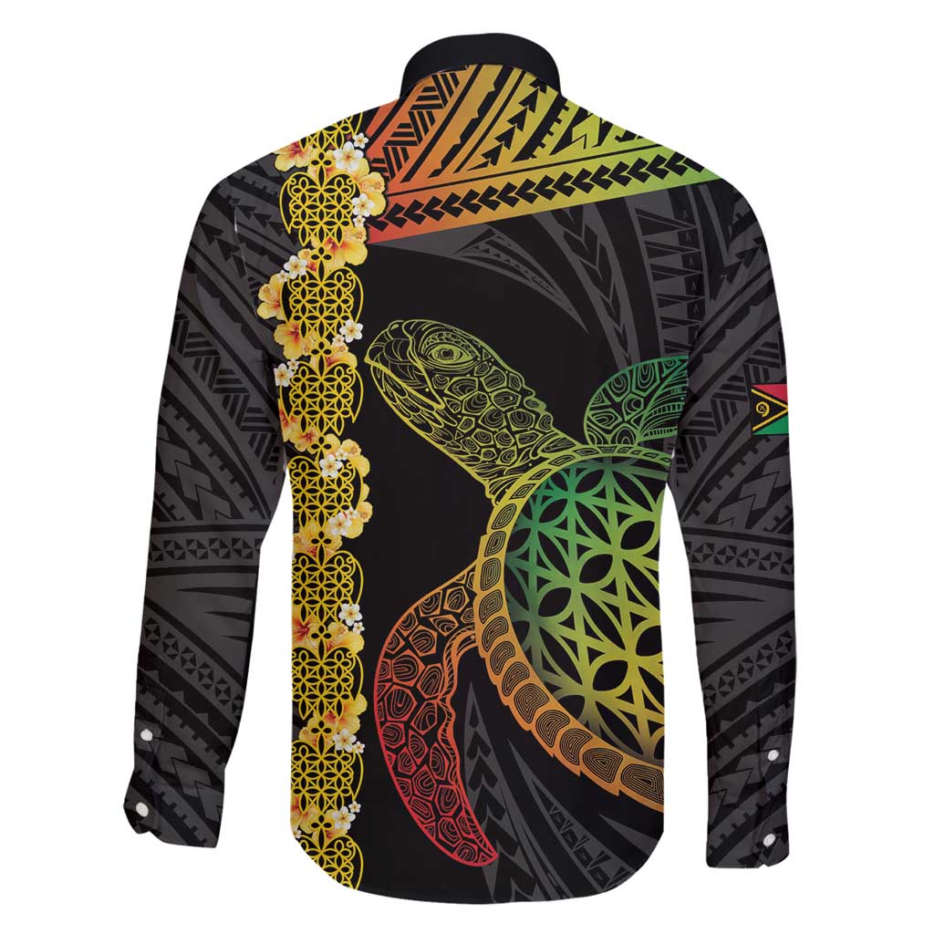 Vanuatu Sand Drawing Turtle Family Matching Mermaid Dress and Hawaiian Shirt Happy Independence Day