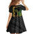 Vanuatu Sand Drawing Turtle Family Matching Off Shoulder Maxi Dress and Hawaiian Shirt Happy Independence Day