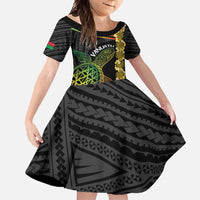 Vanuatu Sand Drawing Turtle Family Matching Summer Maxi Dress and Hawaiian Shirt Happy Independence Day