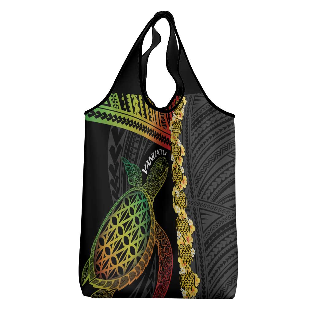 Vanuatu Sand Drawing Turtle Grocery Bag Happy Independence Day