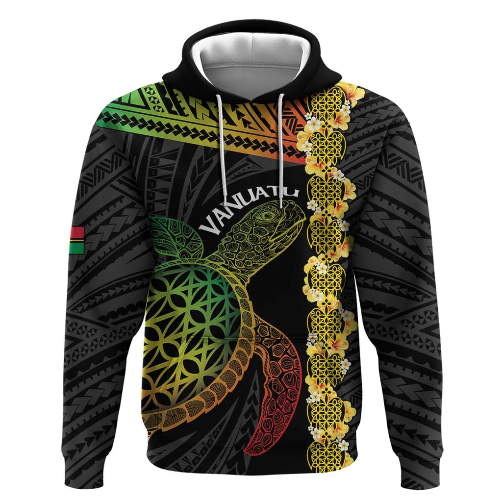 Vanuatu Sand Drawing Turtle Hoodie Happy Independence Day