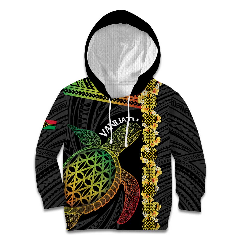 Vanuatu Sand Drawing Turtle Kid Hoodie Happy Independence Day
