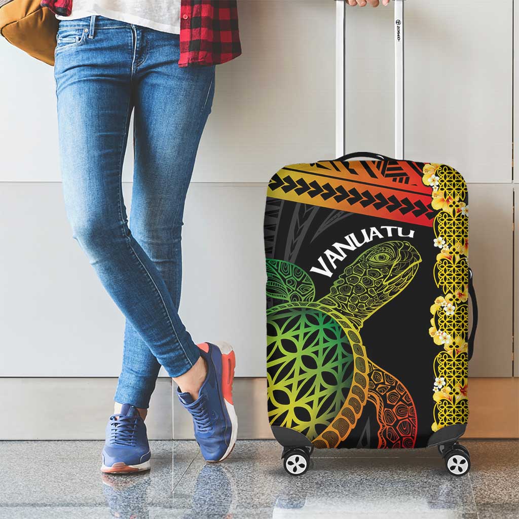 Vanuatu Sand Drawing Turtle Luggage Cover Happy Independence Day