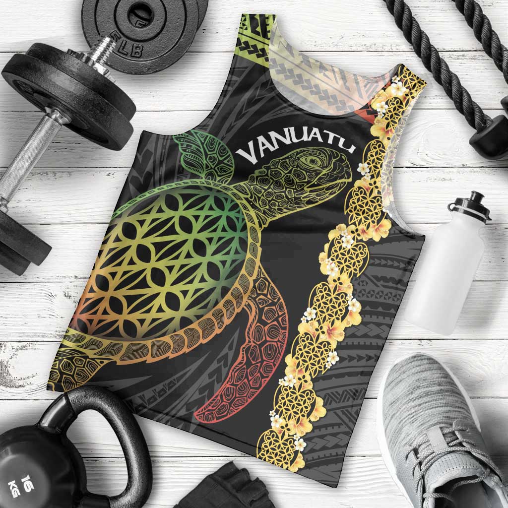 Vanuatu Sand Drawing Turtle Men Tank Top Happy Independence Day