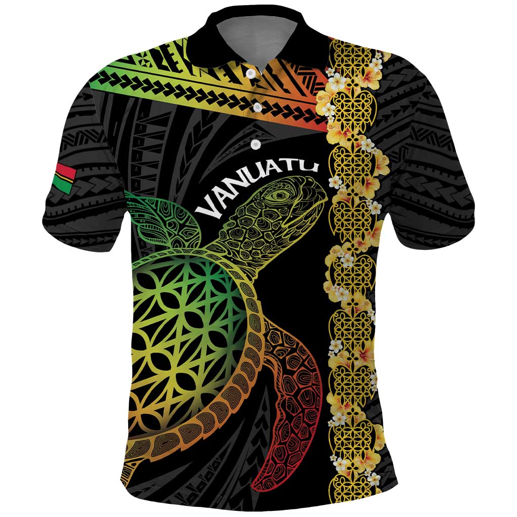 Vanuatu Sand Drawing Turtle Polo Shirt Happy Independence Day