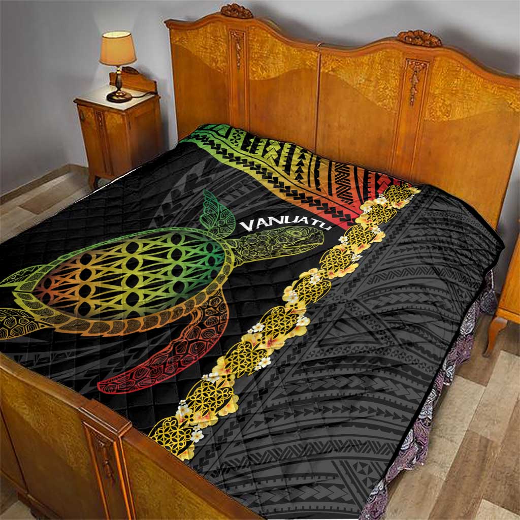 Vanuatu Sand Drawing Turtle Quilt Happy Independence Day