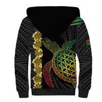 Vanuatu Sand Drawing Turtle Sherpa Hoodie Happy Independence Day LT14 - Polynesian Pride