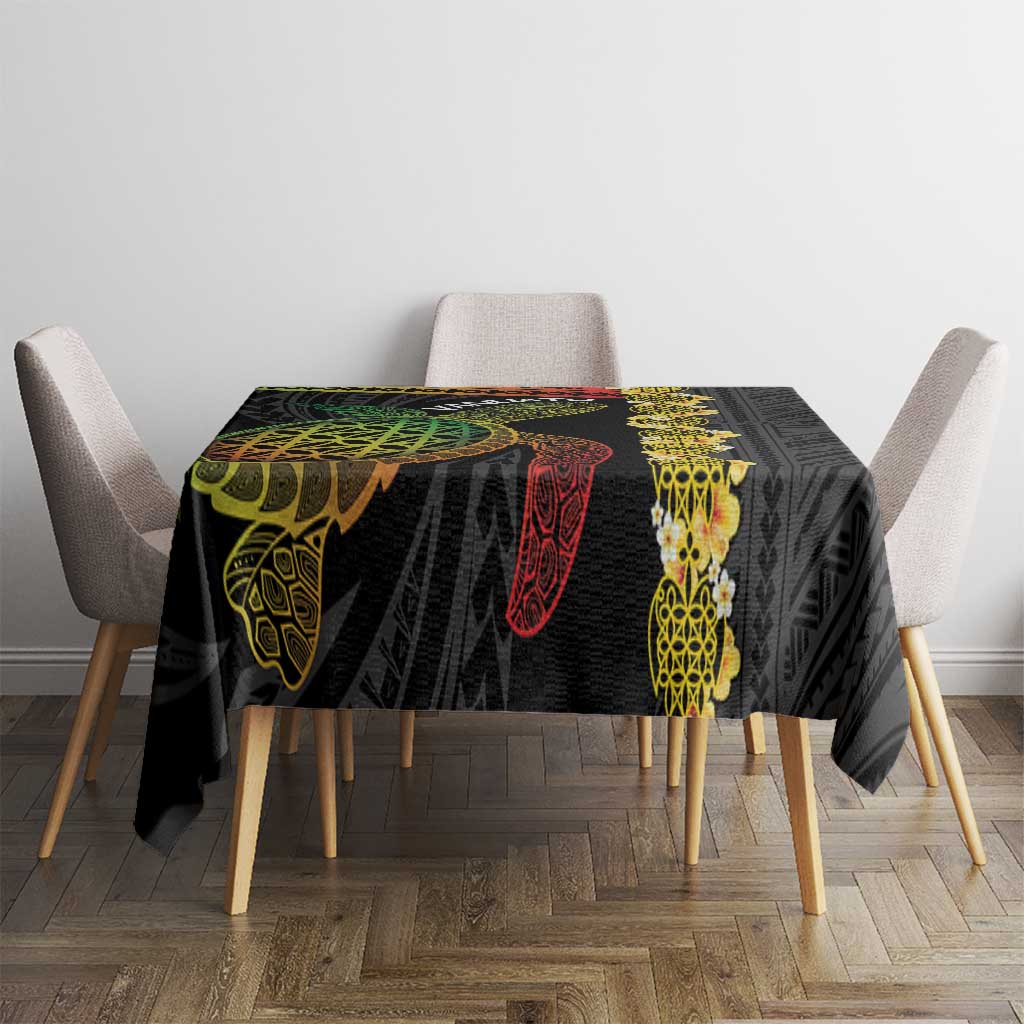 Vanuatu Sand Drawing Turtle Tablecloth Happy Independence Day