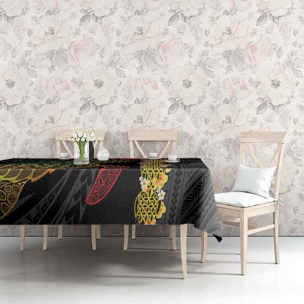 Vanuatu Sand Drawing Turtle Tablecloth Happy Independence Day