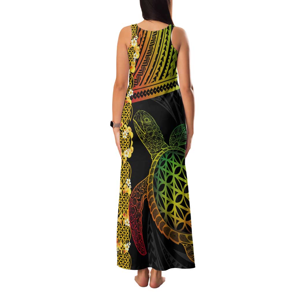 Vanuatu Sand Drawing Turtle Tank Maxi Dress Happy Independence Day